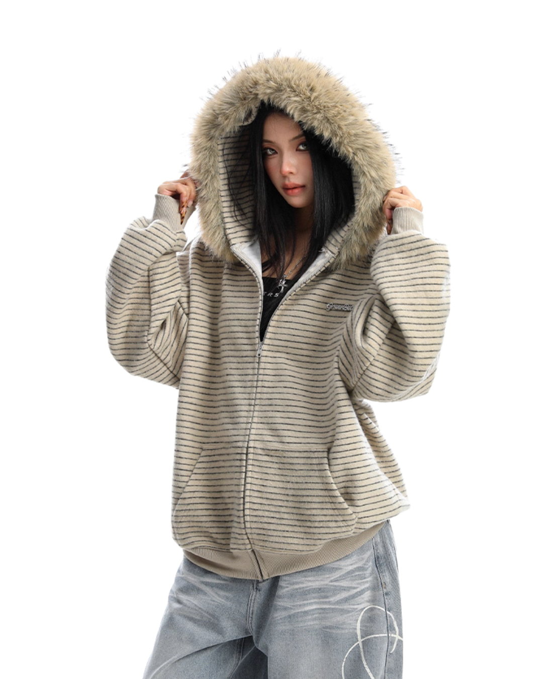 Fur Food Thin Striped Jacket BGS0019