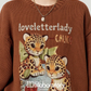 Tiger Print Knit Top / Leopard Mini Skirt LLA0632