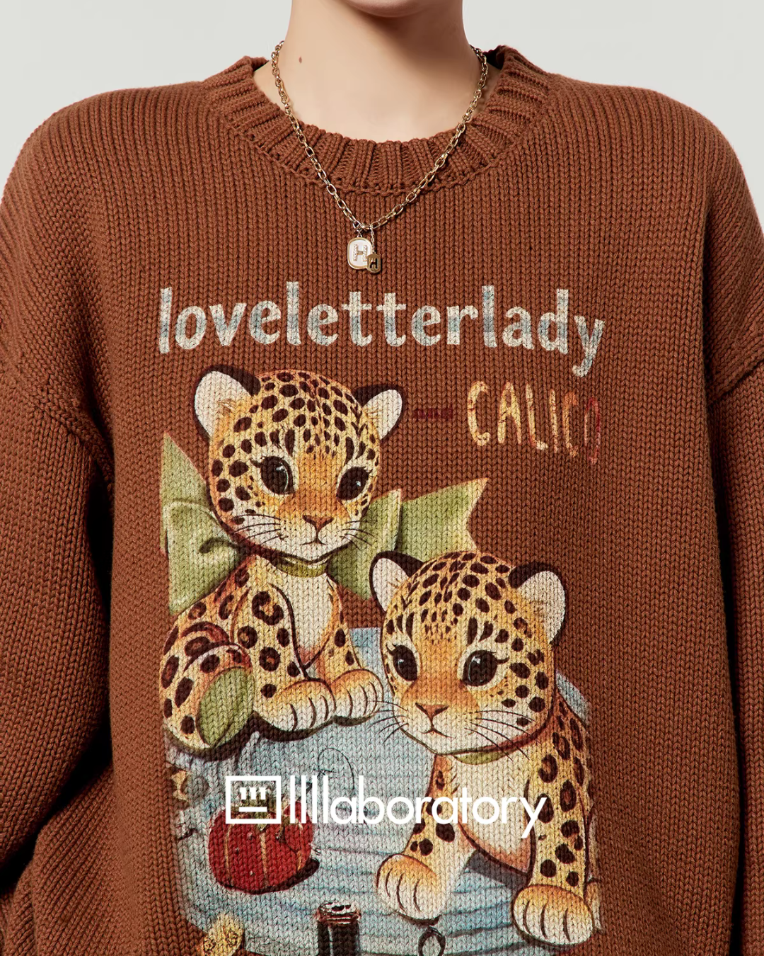 Tiger Print Knit Top / Leopard Mini Skirt LLA0632