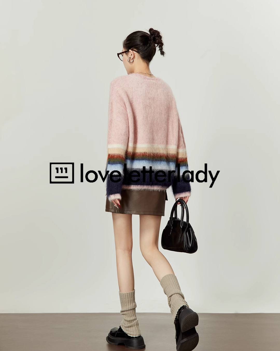 Pastel Striped Pullover Crewneck Knit LLA0391