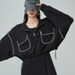 White Piping Half-Zip Top / Sleeveless Dress FER0297