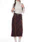 Slim Dark Red Plaid Skirt ZZF0341