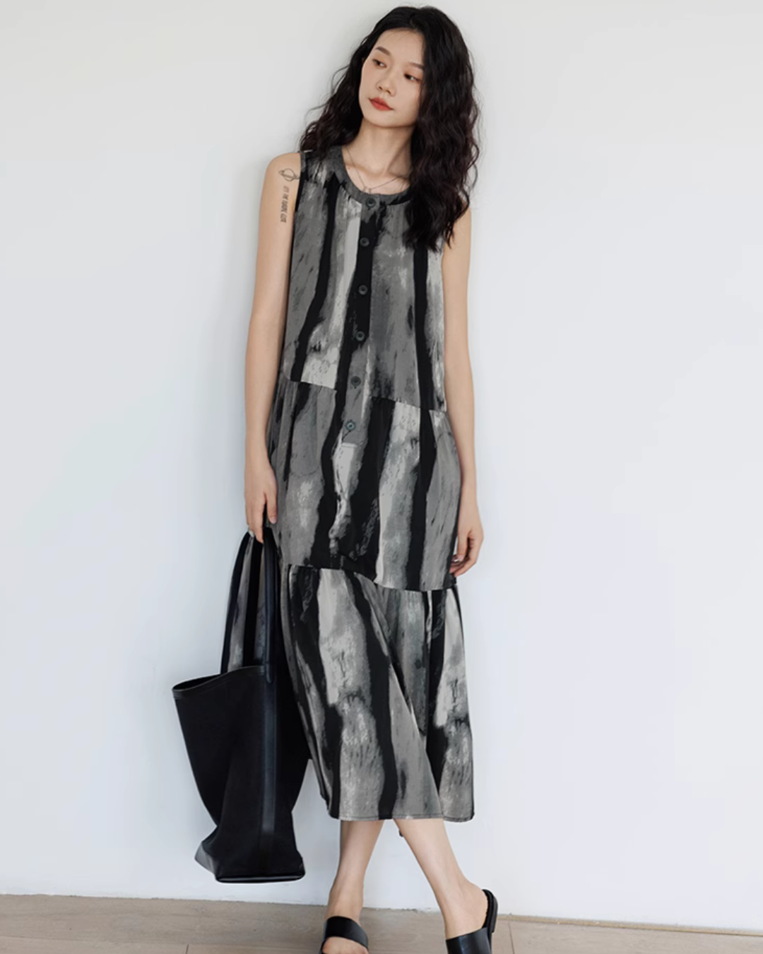 Sleeveless Tiedye Flare Dress VAS0079