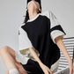 Diagonal Switch Asymmetry T-Shirt Dress FER0109