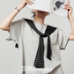 Light Gray Short Sleeve Top / Mini Skirt LLA0450