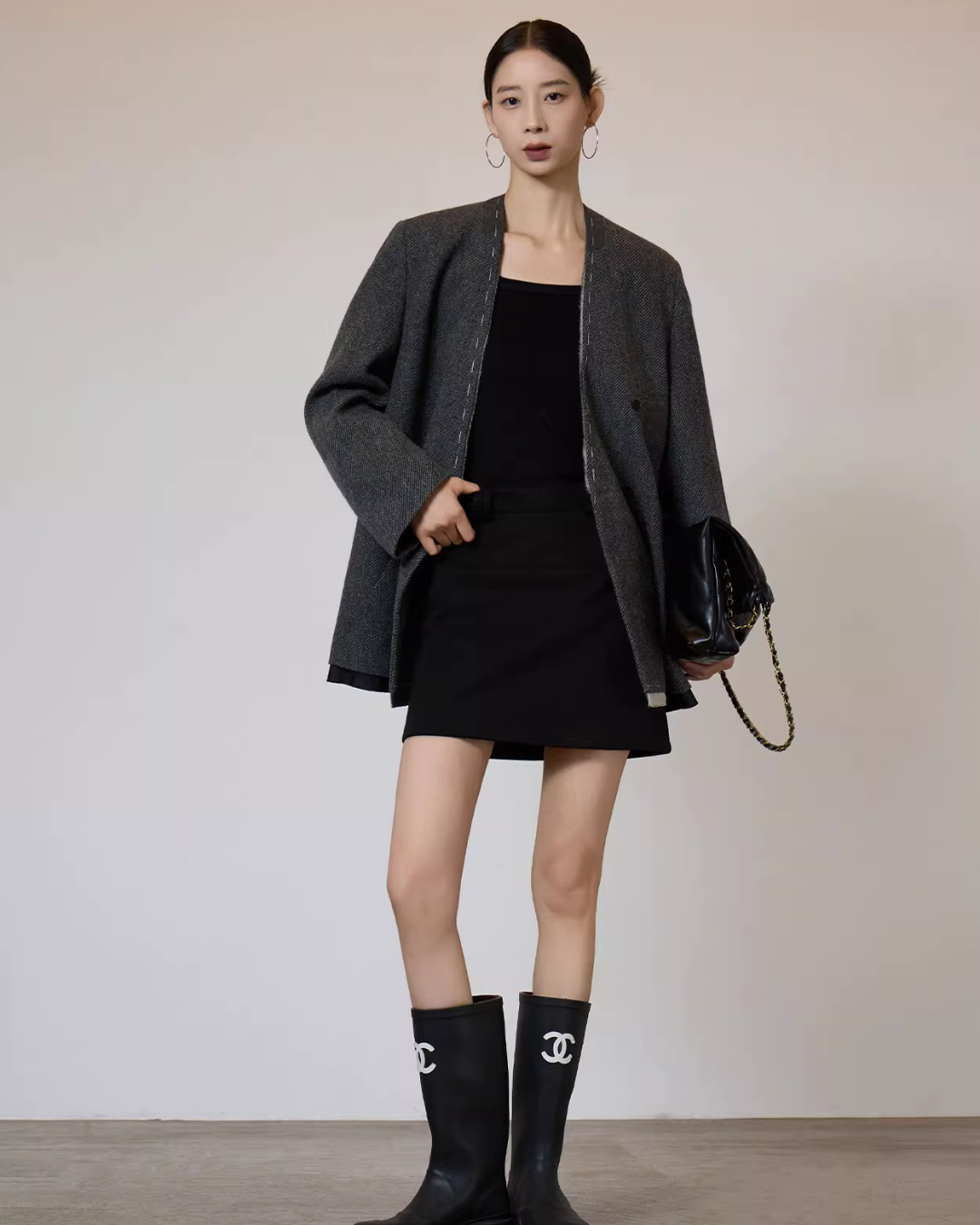 No Collar Short Coat SUY0008