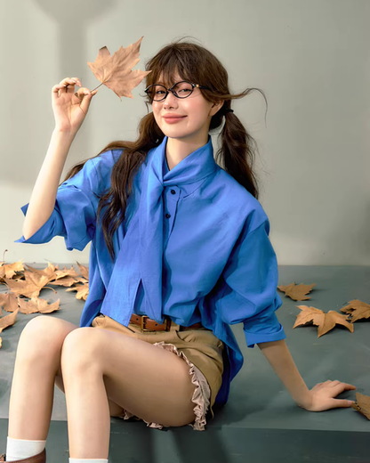 Tie-Up Long-Sleeve Shirt RCR0020