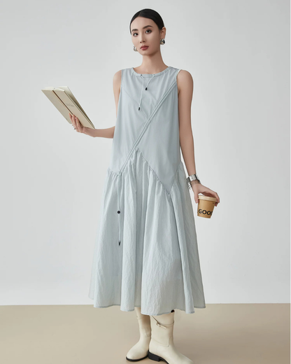 Asymmetric Drape Long Dress FER0279