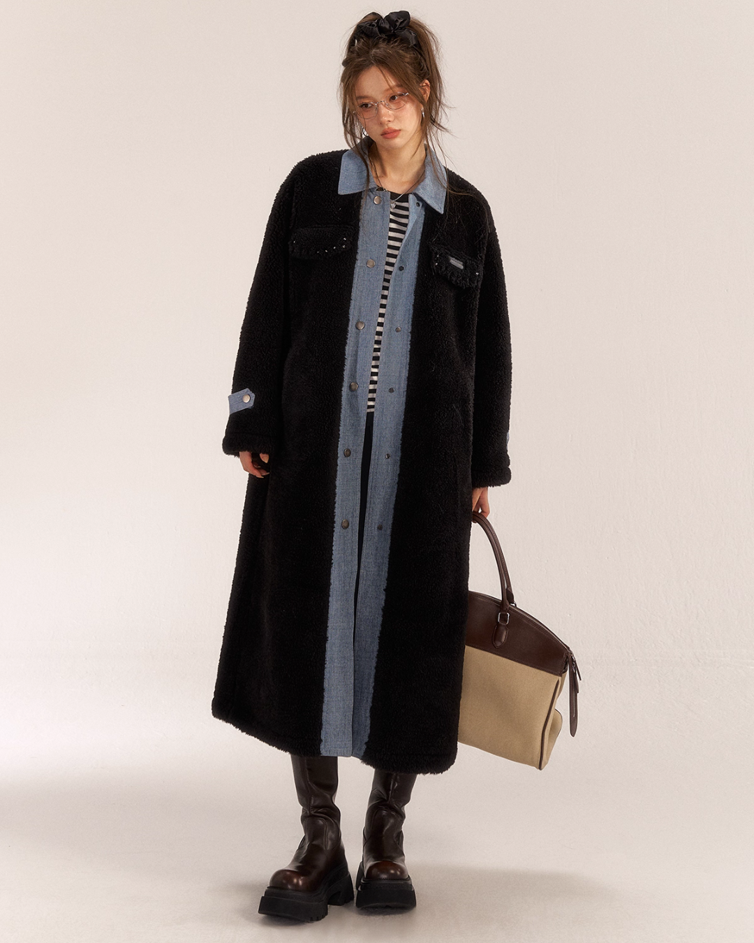 Denim Shearling Casual Coat  ASG0050