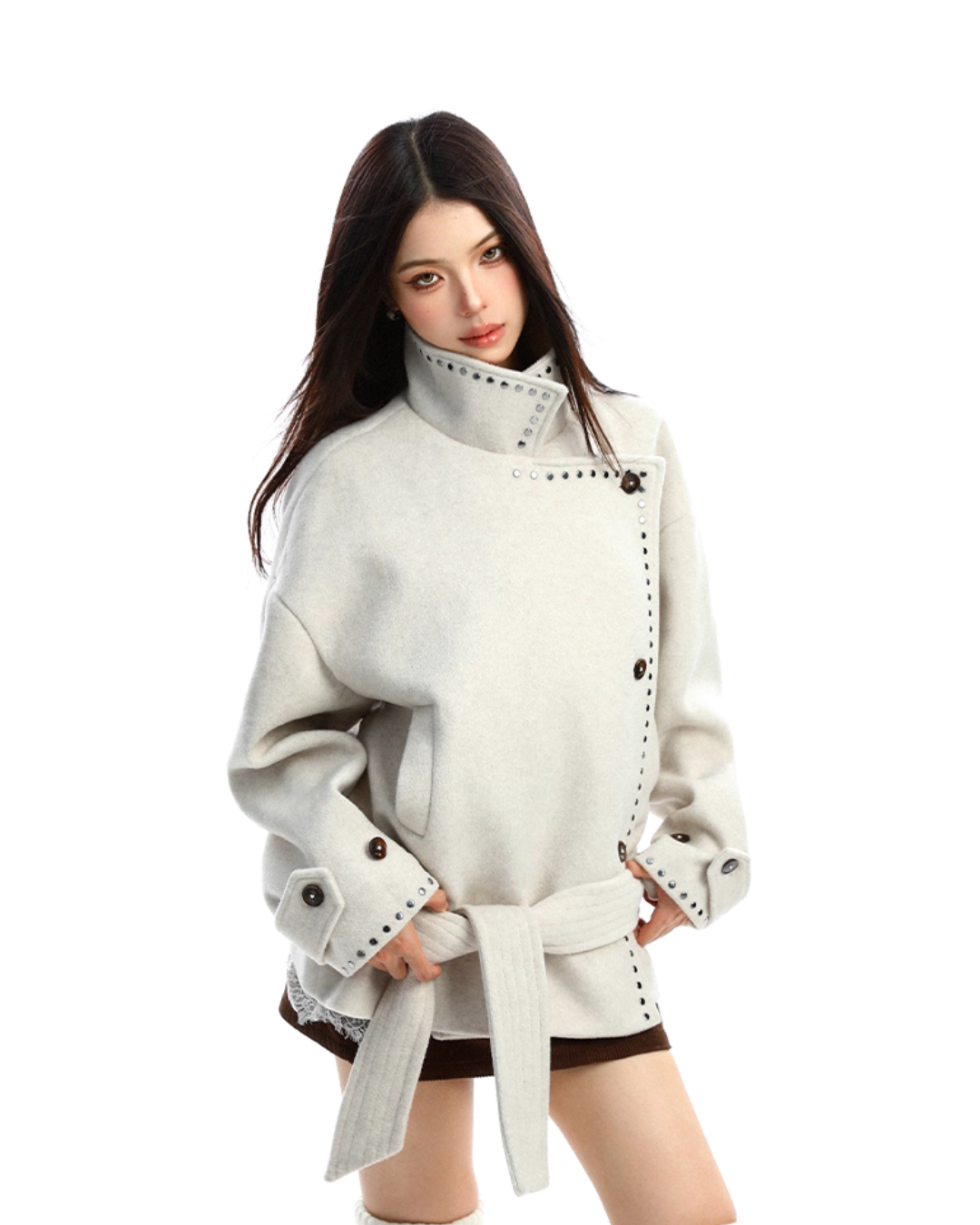 Stand Collar Mid-Length Coat BGS0035