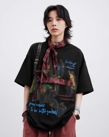 Retro Print Loose T-Shirt FRC0001
