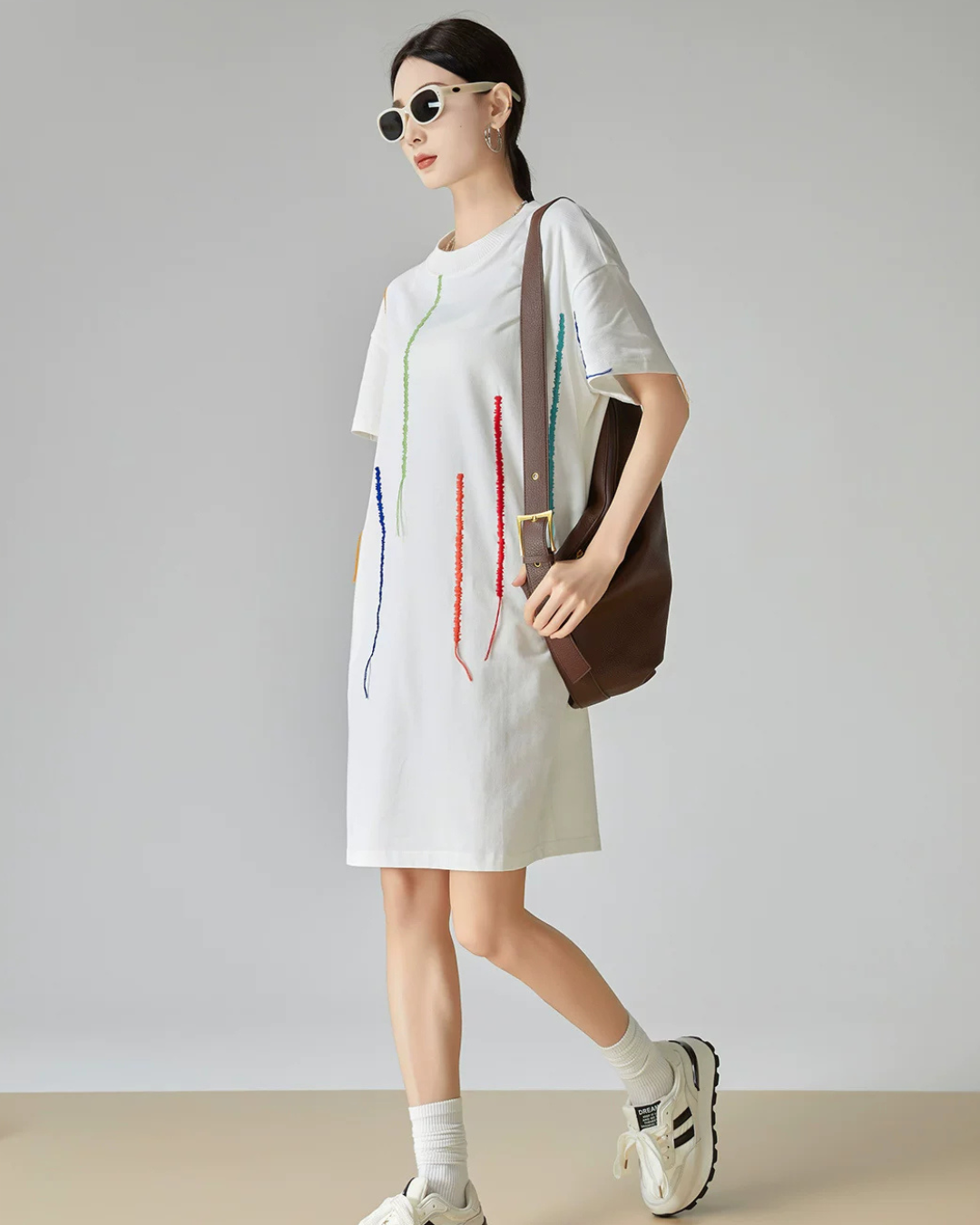 3D Embroidery T-Shirt Dress FER0185