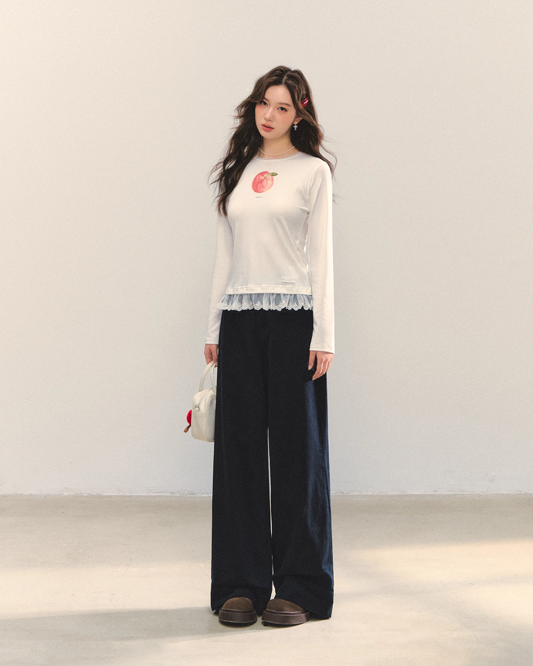 Fruit Print Long Sleeve Top / Wide Pants ASG0071