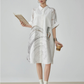 Hand-Drawn Art Print Shirt Dress FER0179
