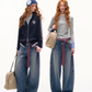 Plaid Patched Hood Jacket / Long Sleeve Top / Denim Pants ASG0048