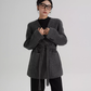 Collarless Wool Coat with Choker SRS0393