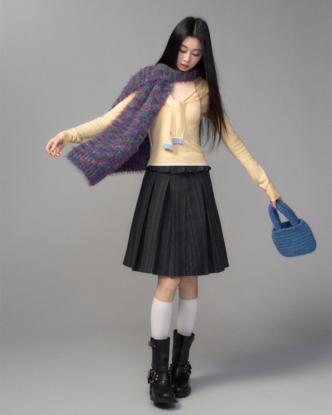 College Style Pleated Skirt TRK0003