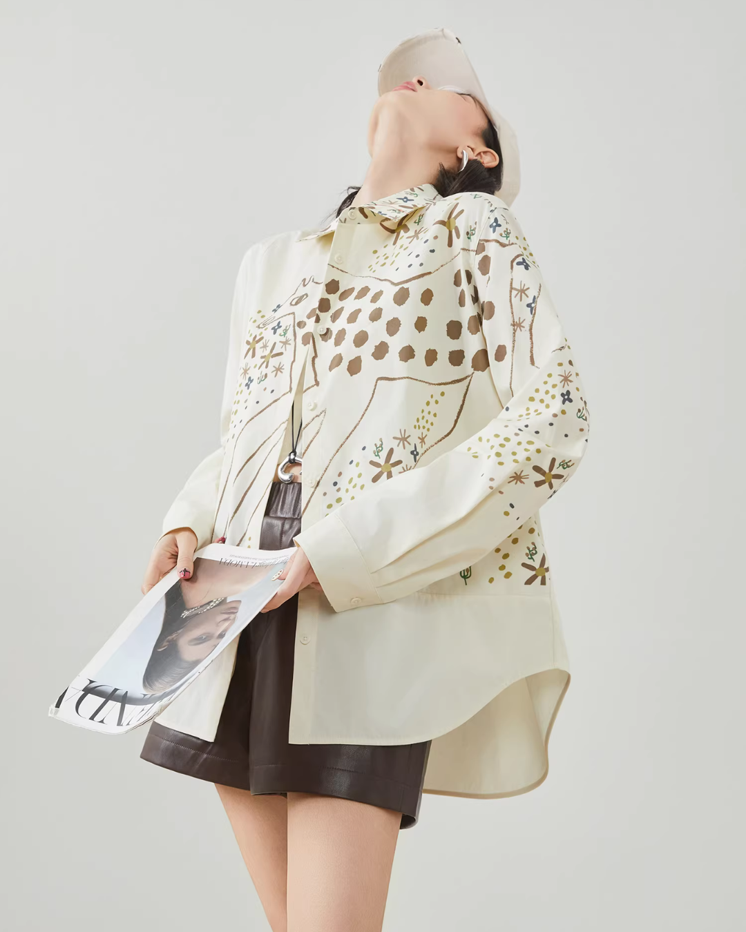 Pony Print Long-Sleeve Shirt FER0095