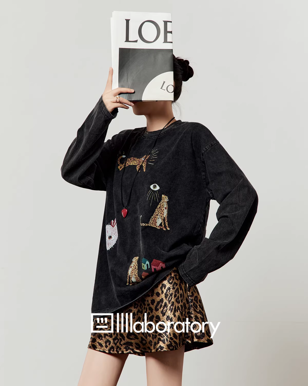 Leopard Print Long Sleeve / Leopard Print Mini Skirt LLA0603