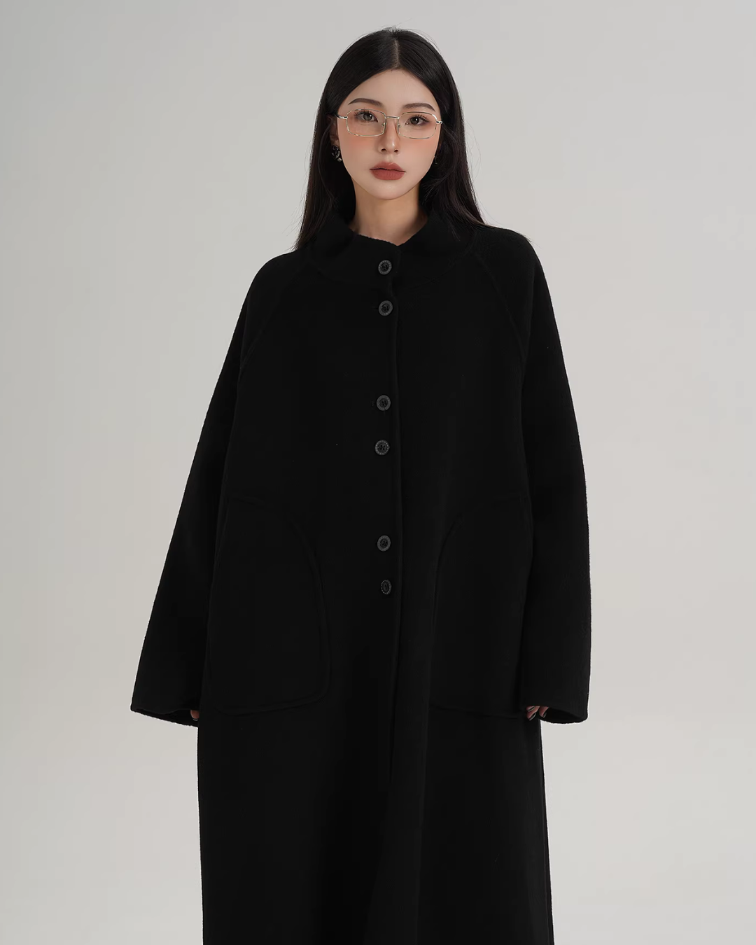 Mock Neck Long Coat SRS0407
