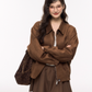 Retro Suede Jacket/Mini Tiered Skirt ELS0007