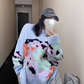 Graffiti Jacquard Knit Tops YLS0665