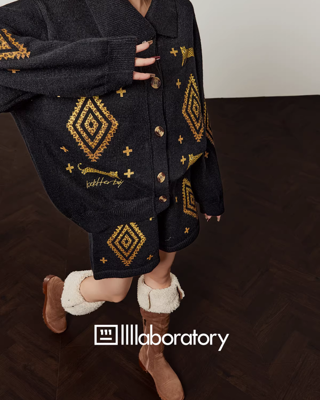 Chic Leopard Knit Top/Shorts LLA0615