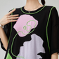 Embroidery Black Oversize T-Shirt FER0008