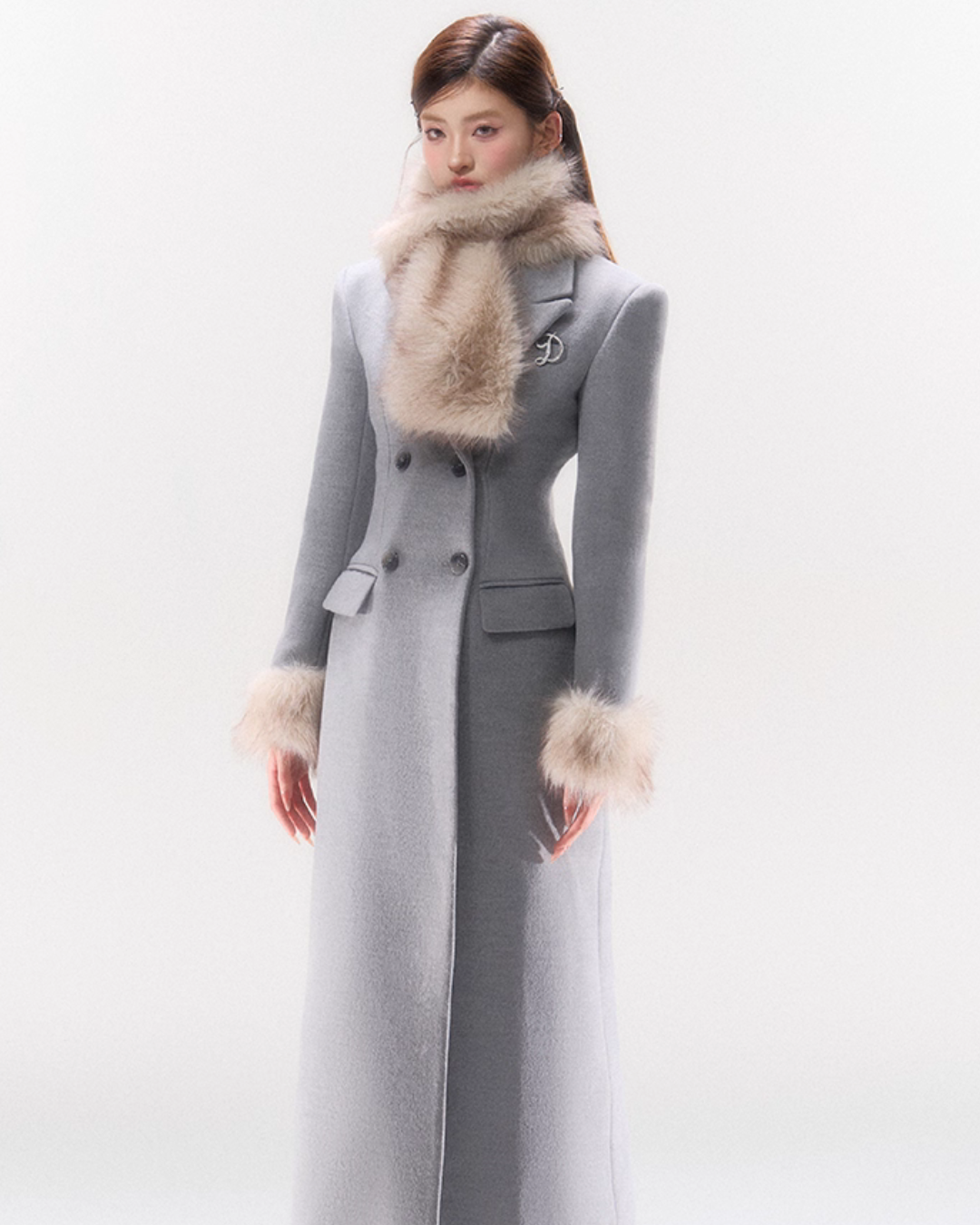 Wool Double Breasted Woolen Coat HID0002