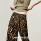 Leopard Graphic Short-Sleeve Cropped T-Shirt / Leopard Long Pants LLA0659