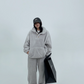 Fluffy Half Button Pullover Hoodie / Wide Pants YLS0707
