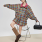 Retro Plaid Trench Coat FER0038