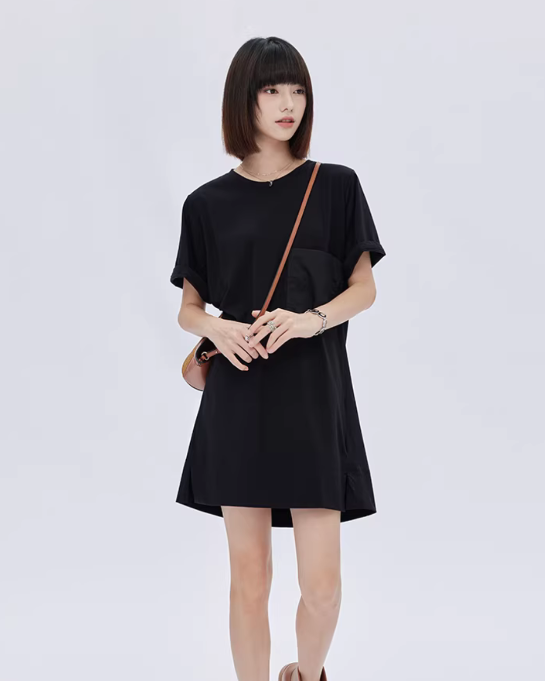 Casual Pocket Loose T-Shirt Dress SHN0011