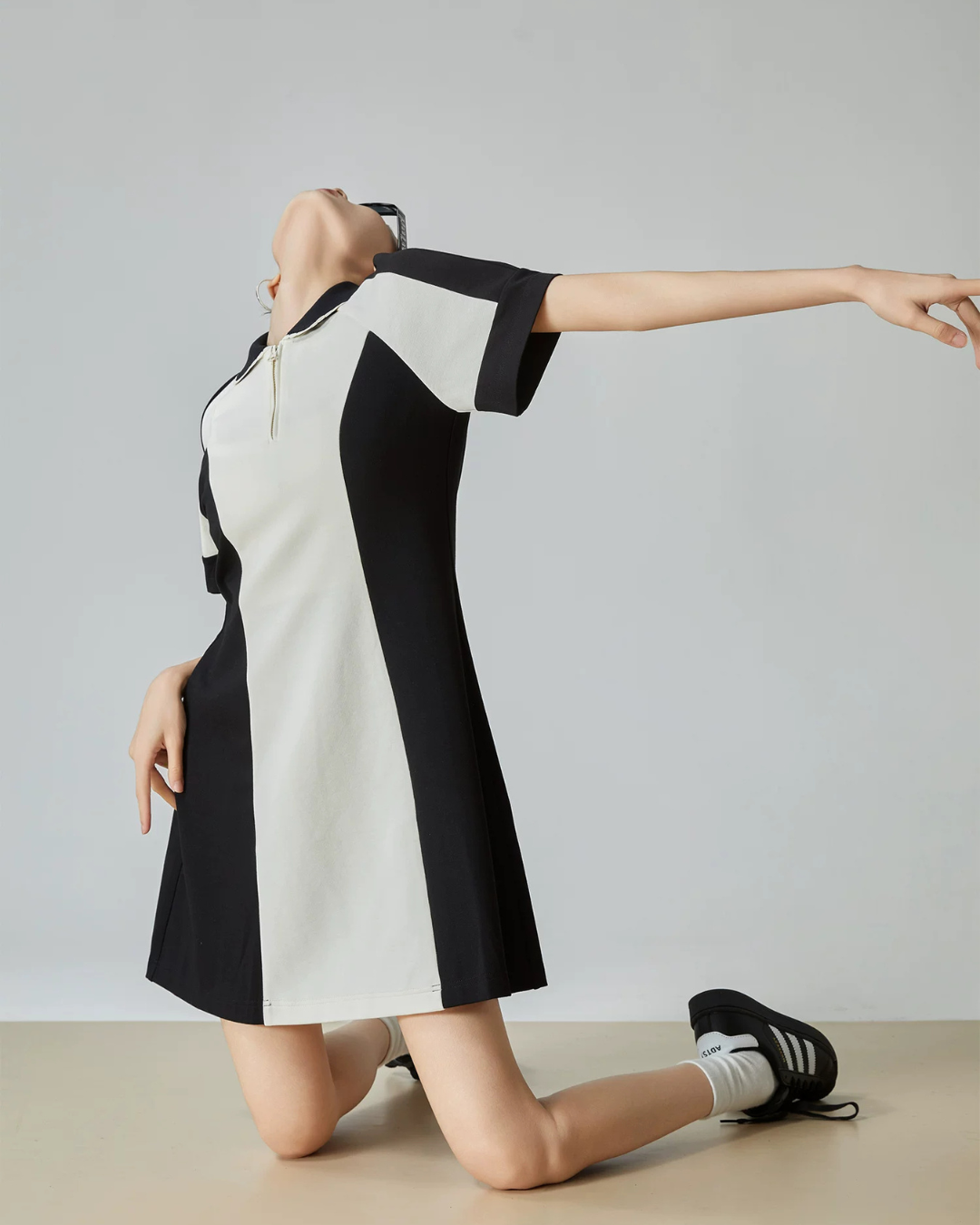 Bi-color Half-Zip Polo Dress FER0198