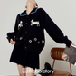 Puppy Jacquard Knit Cardigan/Mini Skirt LLA0608