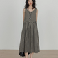 Round Neck Paid Dress VAS0082