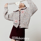 Mixed Color Knit Cardigan/Dark Purple Skirt LLA0580