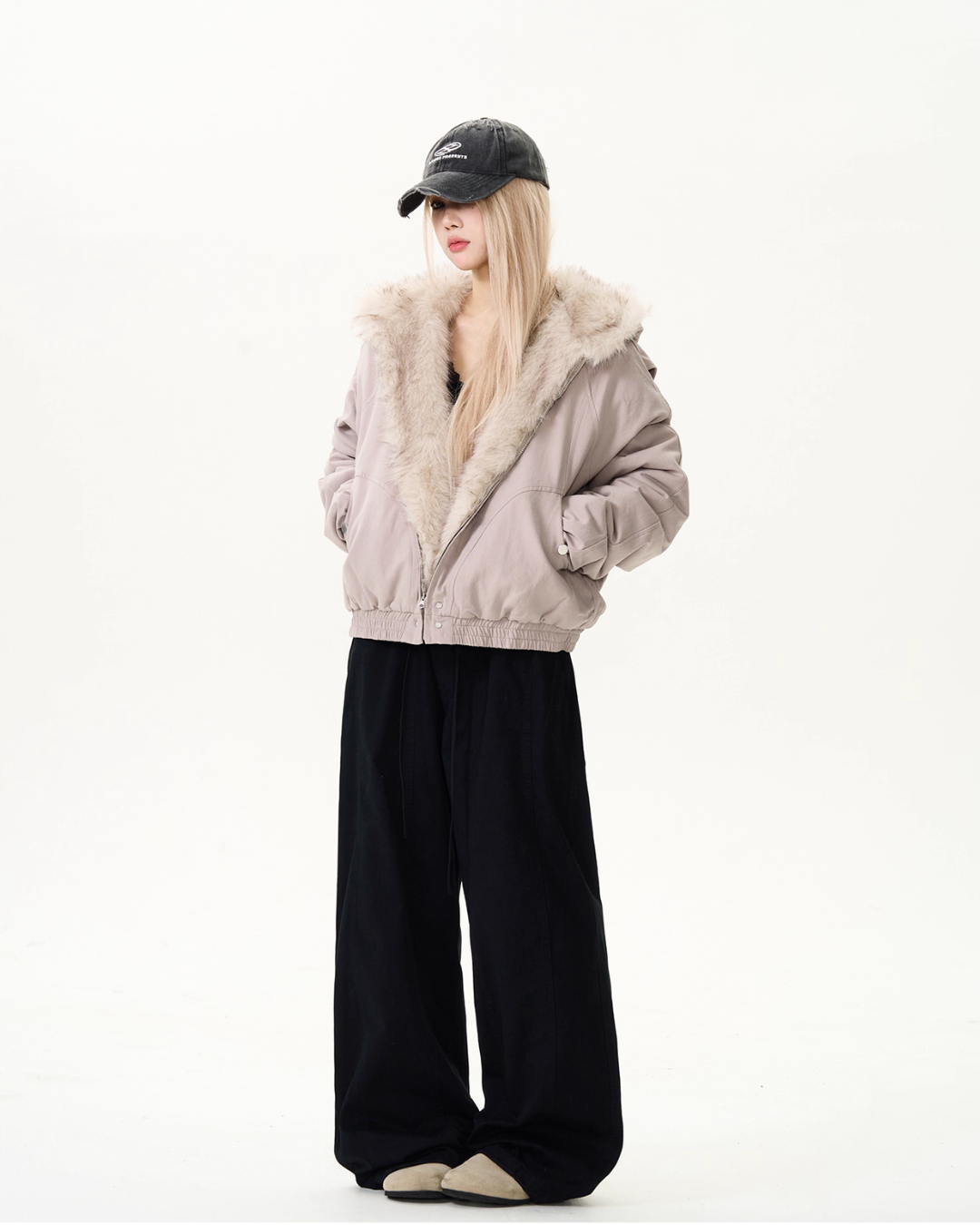 Fur Collar Hood Cotton Jacket MAD0003