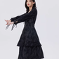 Marble Mid-Length Black Dress SHN0051
