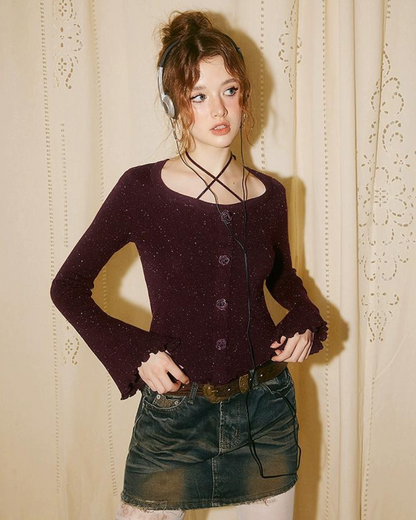 Neckline Strap Sweater IMO0110