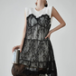 Lace Tulle Docking Sleeveless Dress FER0138