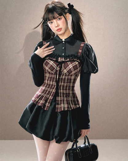 Lolita Bustier & Long Sleeved Shirt & Pumpkin Skirt UNP0011