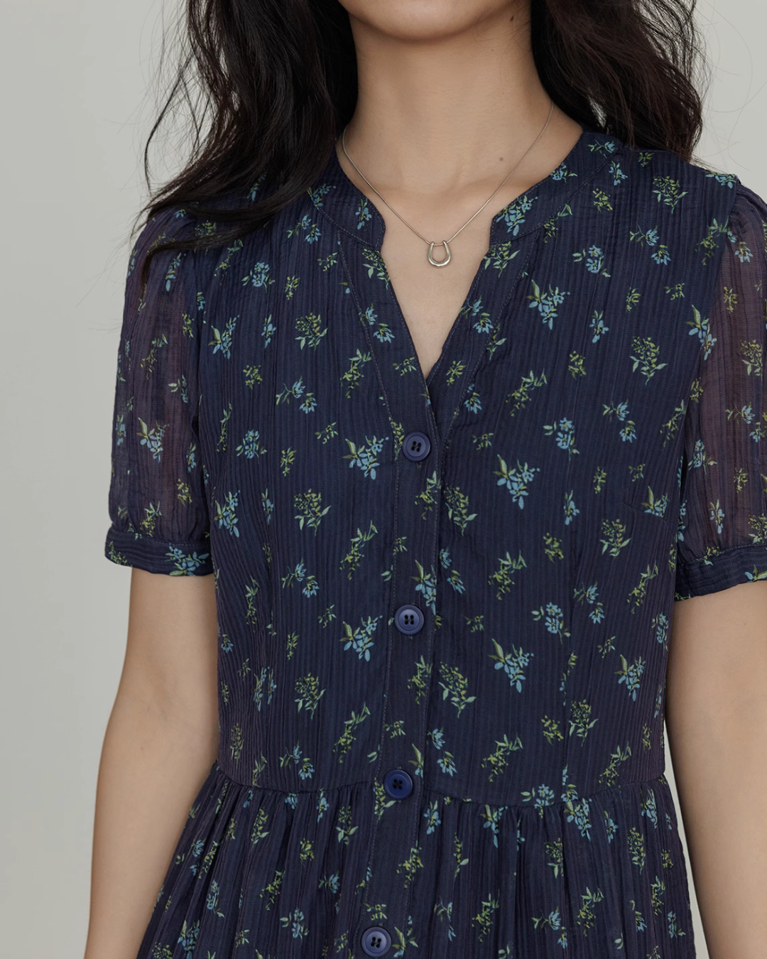 Key Neck Floral Dress VAS0121