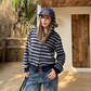 Stripe Knit Zip Hoodie CYE0086