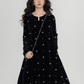 Velvet Vintage Long Sleeve Dress VAS0167