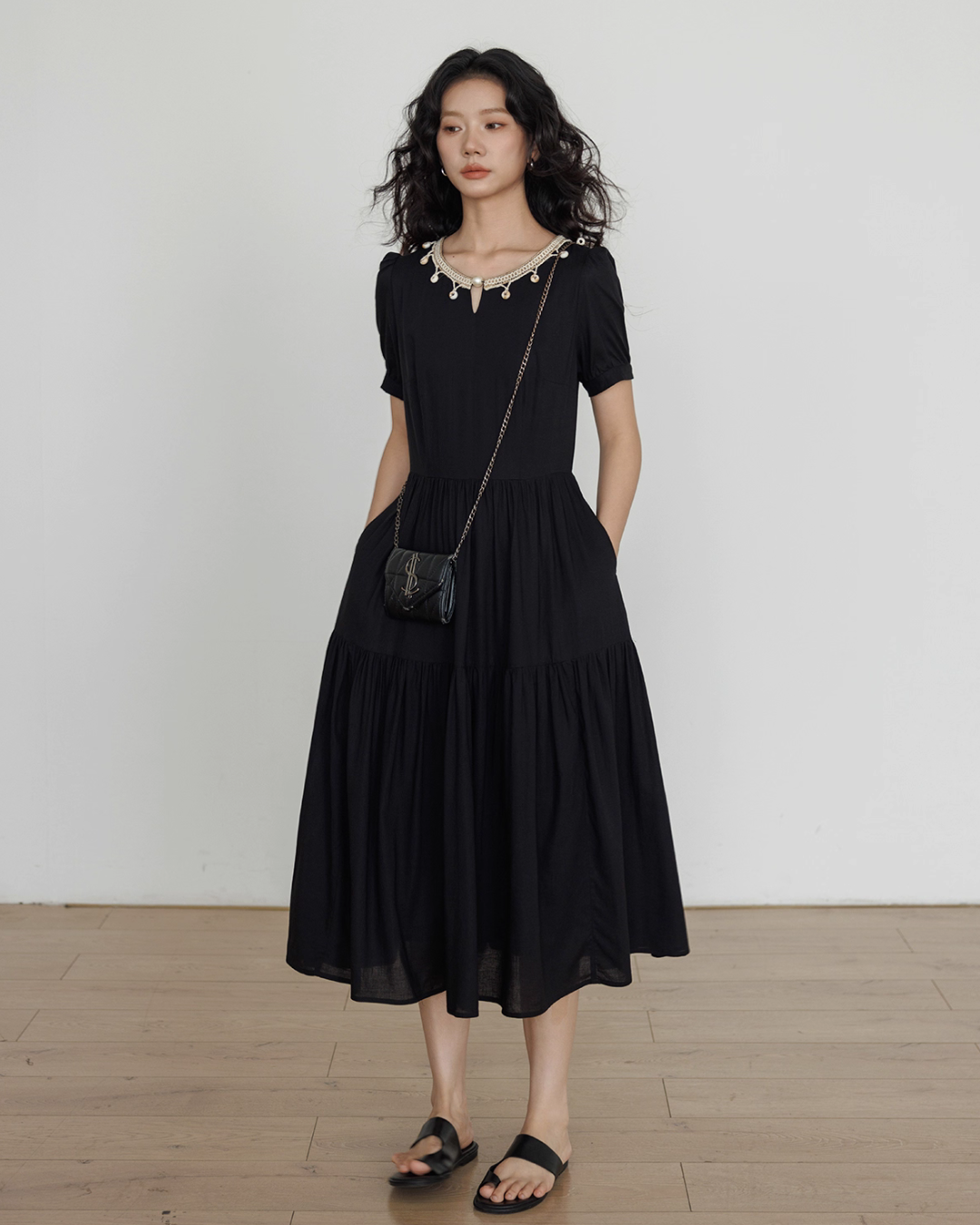 Round Neck Linen Long Dress VAS0132