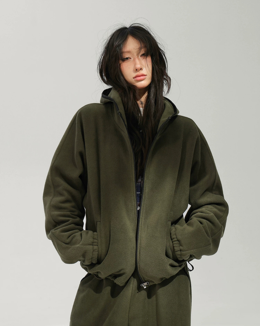 Fleece-Lined Zip-Up Hoodie / Wide Pants ACS0385