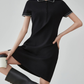 Blanket Stitch Half-Zip Polo Dress FER0201