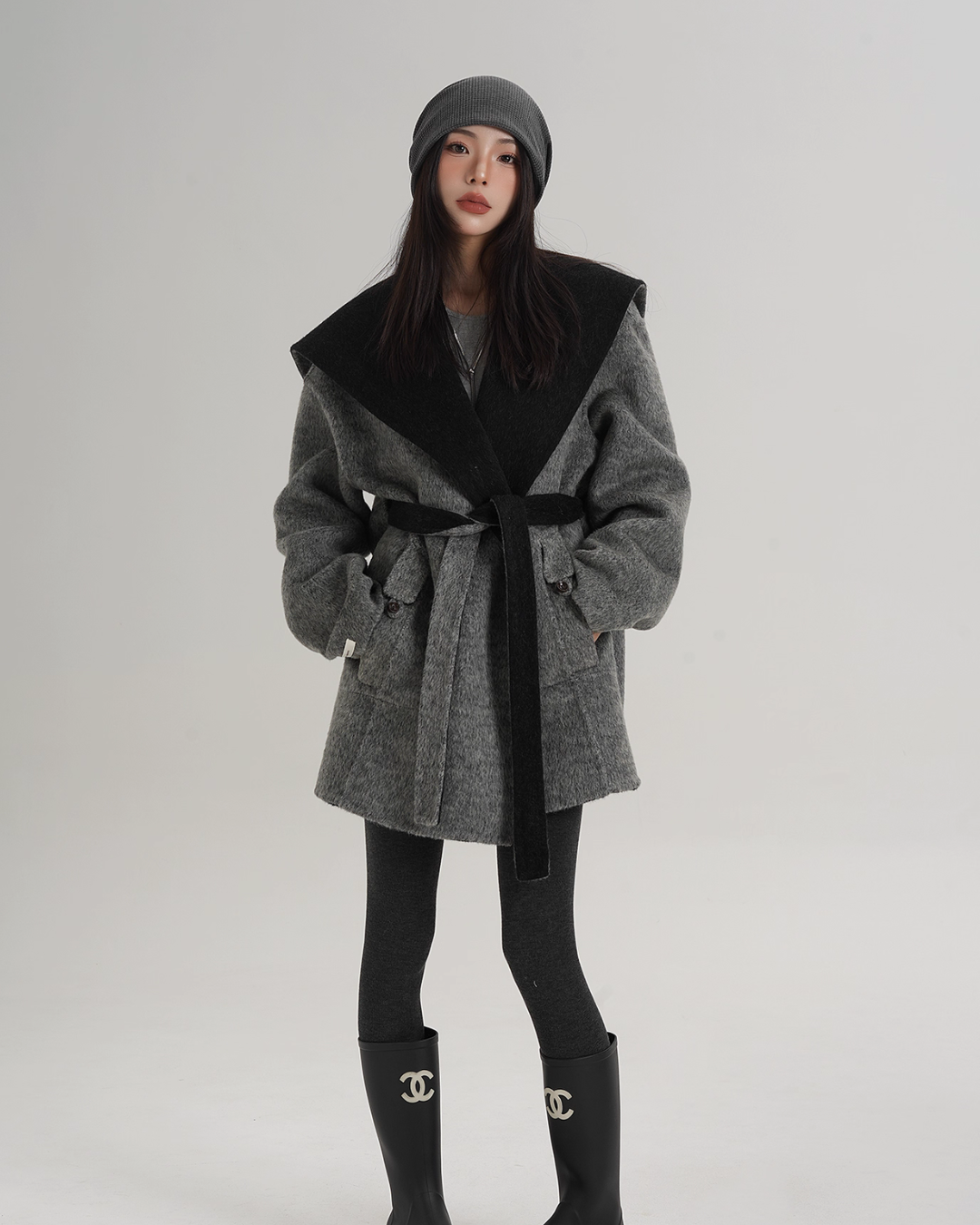 Drop Shoulder Mid Length Coat SRS0388