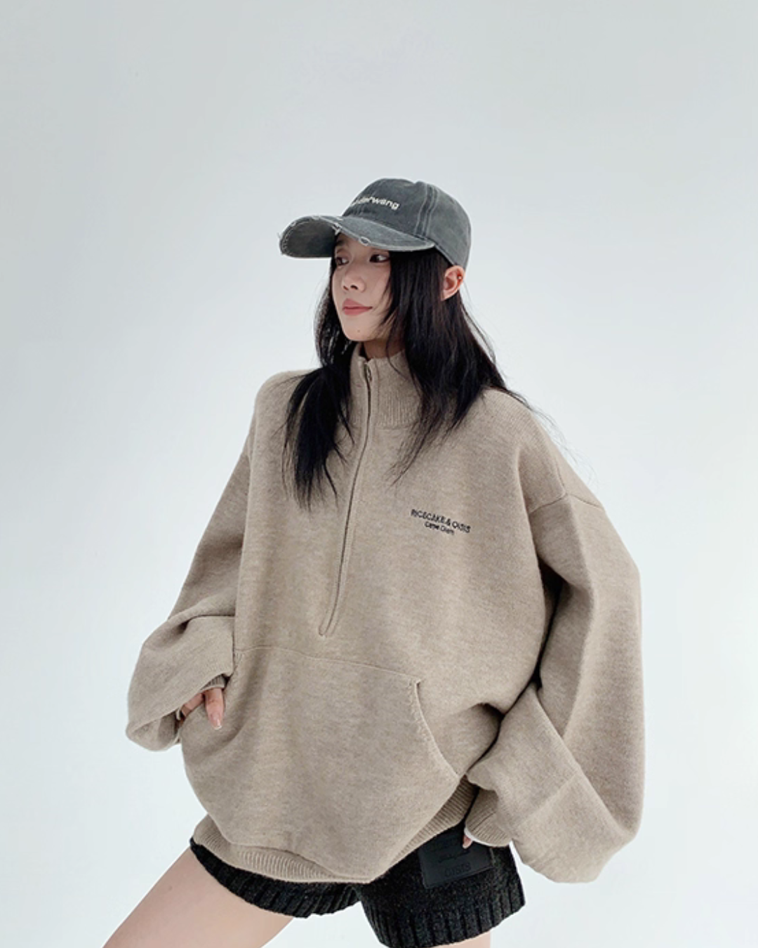 Half-Zip Sweatshirt Top YLS1009